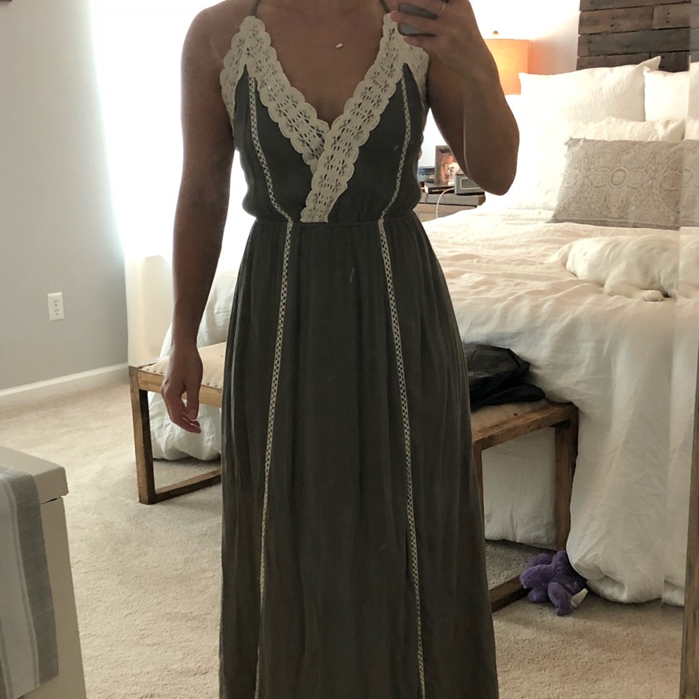 Olive Maxi Dress, Small